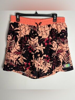 Slunks Tropical Beach Creames Volleyball Shorts Mens XL Orange NWOT Lined 5”